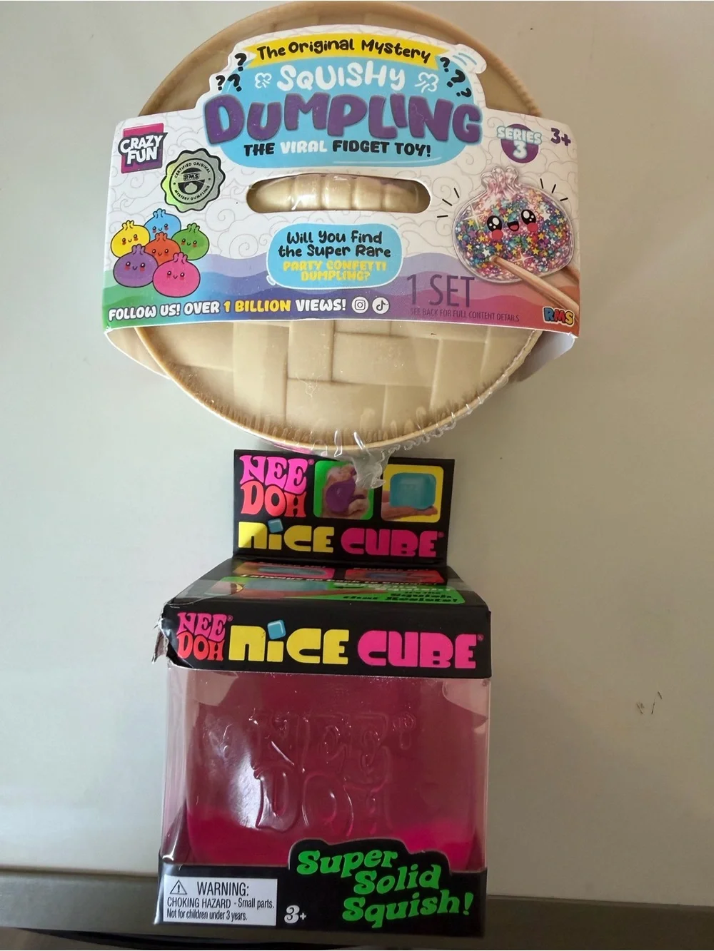 🎀🎀RMS Squishy Dumpling “Confetti” & NeeDoh Nice Cube - Pink Toys🎀🎀